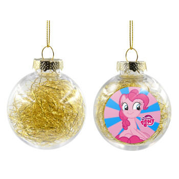My Little Pony, Χριστουγεννιάτικη μπάλα δένδρου διάφανη με χρυσό γέμισμα 8cm