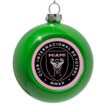 Inter Miami CF, Green Christmas tree ornament bauble 8cm