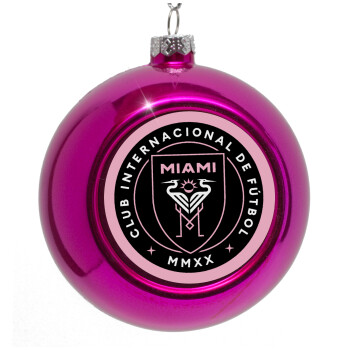 Inter Miami CF, Purple Christmas tree ornament bauble 8cm