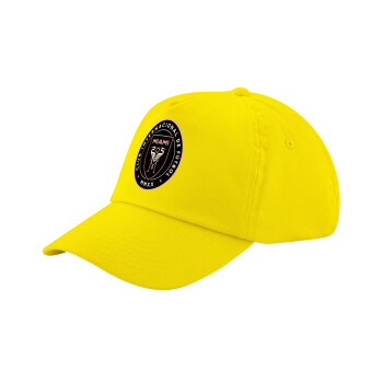 Inter Miami CF, Child's Baseball Cap, 100% Cotton Twill, Yellow (COTTON, CHILD, UNISEX, ONE SIZE)