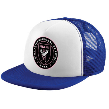 Ίντερ Μαϊάμι (Inter Miami CF), Καπέλο παιδικό Soft Trucker με Δίχτυ ΜΠΛΕ/ΛΕΥΚΟ (POLYESTER, ΠΑΙΔΙΚΟ, ONE SIZE)