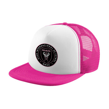 Ίντερ Μαϊάμι (Inter Miami CF), Καπέλο Ενηλίκων Soft Trucker με Δίχτυ Pink/White (POLYESTER, ΕΝΗΛΙΚΩΝ, UNISEX, ONE SIZE)