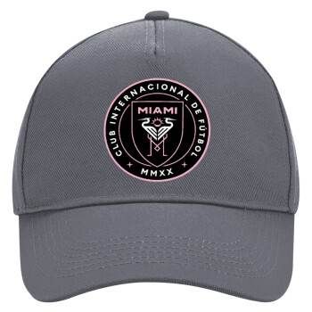 Inter Miami CF, Ultimate Adult Hat Grey, (100% COTTON DRILL, ADULT, UNISEX, ONE SIZE)