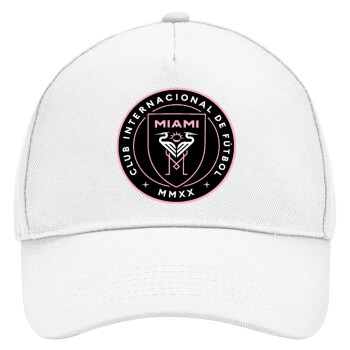 Inter Miami CF, Adult Baseball Cap, Drill, White (100% COTTON, ADULT, UNISEX, ONE SIZE)