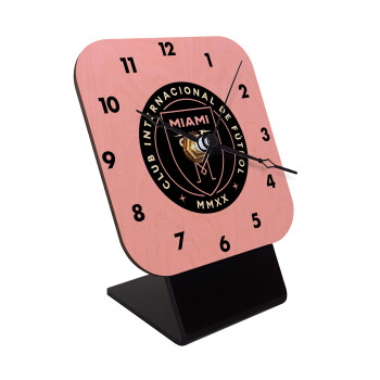Ίντερ Μαϊάμι (Inter Miami CF), Επιτραπέζιο ρολόι σε φυσικό ξύλο (10cm)