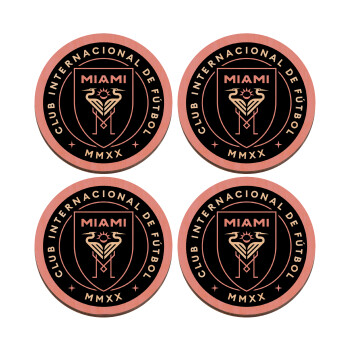 Inter Miami CF, ΣΕΤ x4 Σουβέρ ξύλινα στρογγυλά plywood (9cm)