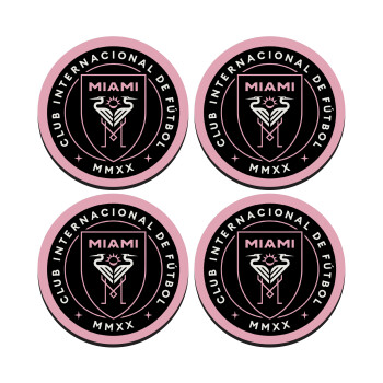 Inter Miami CF, SET of 4 round wooden coasters (9cm)