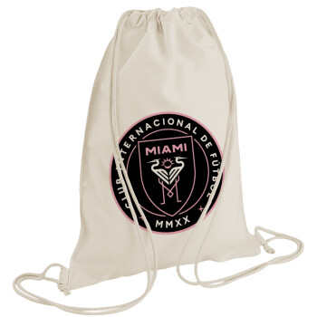 Inter Miami CF, Backpack bag GYMBAG natural (28x40cm)