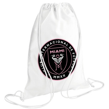 Inter Miami CF, Τσάντα πλάτης πουγκί GYMBAG λευκή (28x40cm)