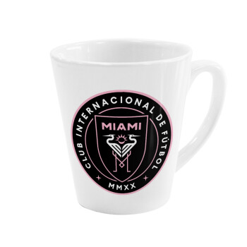 Ίντερ Μαϊάμι (Inter Miami CF), Κούπα κωνική Latte Λευκή, κεραμική, 300ml