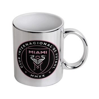 Inter Miami CF, Mug ceramic, silver mirror, 330ml