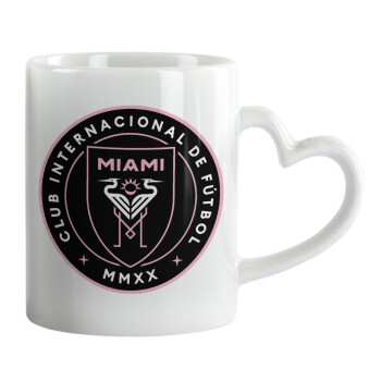 Inter Miami CF, Mug heart handle, ceramic, 330ml