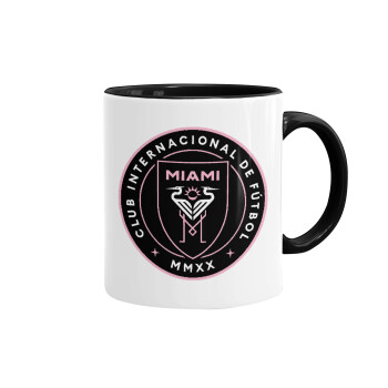 Ίντερ Μαϊάμι (Inter Miami CF), Κούπα χρωματιστή μαύρη, κεραμική, 330ml