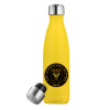 Yellow Stainless Steel Metallic Thermos, double-walled, 500ml