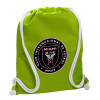 Backpack bag GYMBAG LIME GREEN, with pocket (40x48cm) & thick cords