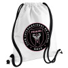 Backpack pouch GYMBAG white, with pocket (40x48cm) & thick cords