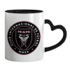 Mug heart black handle, ceramic, 330ml