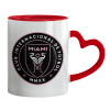 Mug heart red handle, ceramic, 330ml