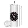 Eco friendly stainless steel tumbler 600ml, with metal straw & cleaning brush