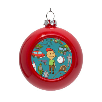 Toys Boy, Red Christmas tree ornament bauble 8cm