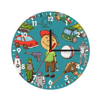 Toys Boy, Wooden wall clock (20cm)