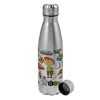 Metallic water bottle, stainless steel, 750ml