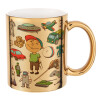 Mug ceramic, gold mirror, 330ml