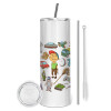 Eco friendly stainless steel tumbler 600ml, with metal straw & cleaning brush