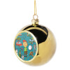 Golden Christmas tree ball ornament 8cm