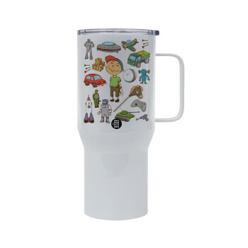 Toys Boy, Mega Stainless steel Tumbler with lid, double wall 750L