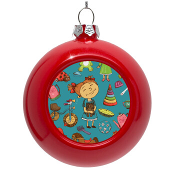 Toys Girl, Red Christmas tree ornament bauble 8cm