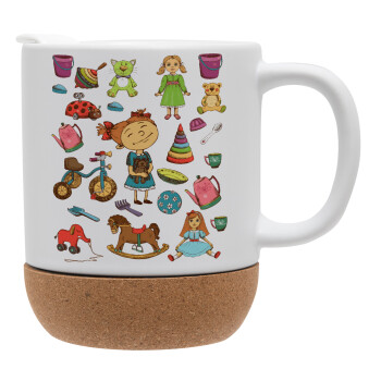 Toys Girl, Ceramic coffee mug Cork (MAT), 330ml (1pcs)