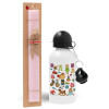 Easter Set, metallic aluminum bottle (500ml) & aromatic flat Easter candle (30cm) (PINK)