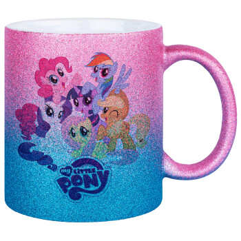 My Little Pony, Κούπα Χρυσή/Μπλε Glitter, κεραμική, 330ml