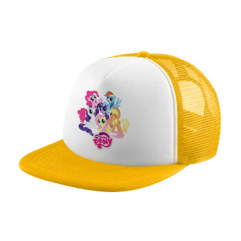 My Little Pony, Adult Soft Trucker Hat with Yellow/White Mesh (POLYESTER, ADULT, UNISEX, ONE SIZE)