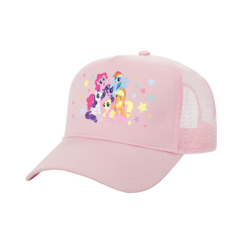 My Little Pony, Adult Structured Trucker Hat, with Mesh, PINK (100% COTTON, ADULT, UNISEX, ONE SIZE)