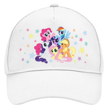 My Little Pony, Adult Baseball Cap, Drill, White (100% COTTON, ADULT, UNISEX, ONE SIZE)