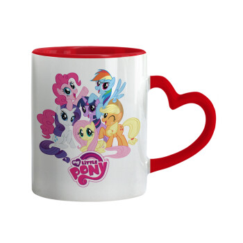 My Little Pony, Mug heart red handle, ceramic, 330ml