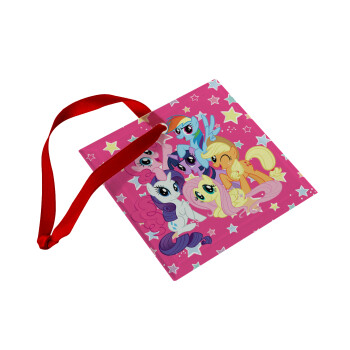 My Little Pony, Christmas ornament, glass square ornament 9x9cm