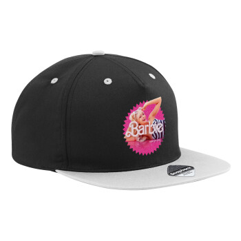 Barbie is everything, Adult Flat Snapback Hat Black/Grey, (100% COTTON TWILL, ADULT, UNISEX, ONE SIZE)