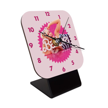 Barbie is everything, Επιτραπέζιο ρολόι ξύλινο με δείκτες (10cm)