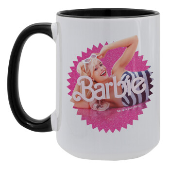 Barbie is everything, Κούπα Mega 15oz, κεραμική Μαύρη, 450ml