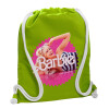 Backpack bag GYMBAG LIME GREEN, with pocket (40x48cm) & thick cords