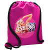 Backpack pouch GYMBAG Fuchsia, with pocket (40x48cm) & thick cords