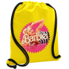 Backpack pouch GYMBAG Yellow, with pocket (40x48cm) & thick cords