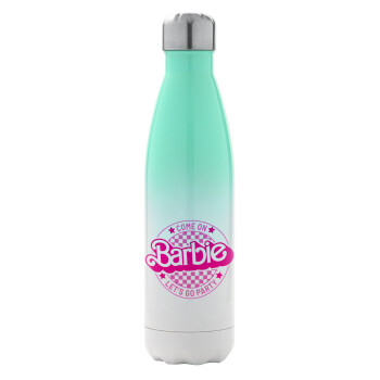 Come On Barbie Lets Go Party , Metal mug thermos Green/White (Stainless steel), double wall, 500ml