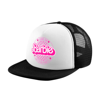 Come On Barbie Lets Go Party , Καπέλο παιδικό Soft Trucker με Δίχτυ ΜΑΥΡΟ/ΛΕΥΚΟ (POLYESTER, ΠΑΙΔΙΚΟ, ONE SIZE)