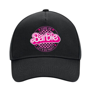 Come On Barbie Lets Go Party , Adult Ultimate Hat BLACK, (100% COTTON DRILL, ADULT, UNISEX, ONE SIZE)