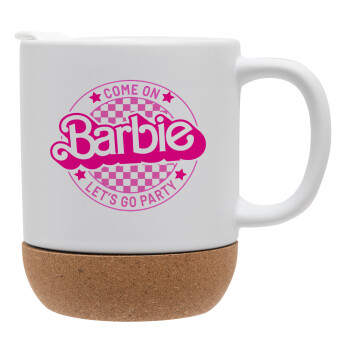 Come On Barbie Lets Go Party , Ceramic coffee mug Cork (MAT), 330ml (1pcs)