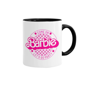 Come On Barbie Lets Go Party , Mug colored black, ceramic, 330ml